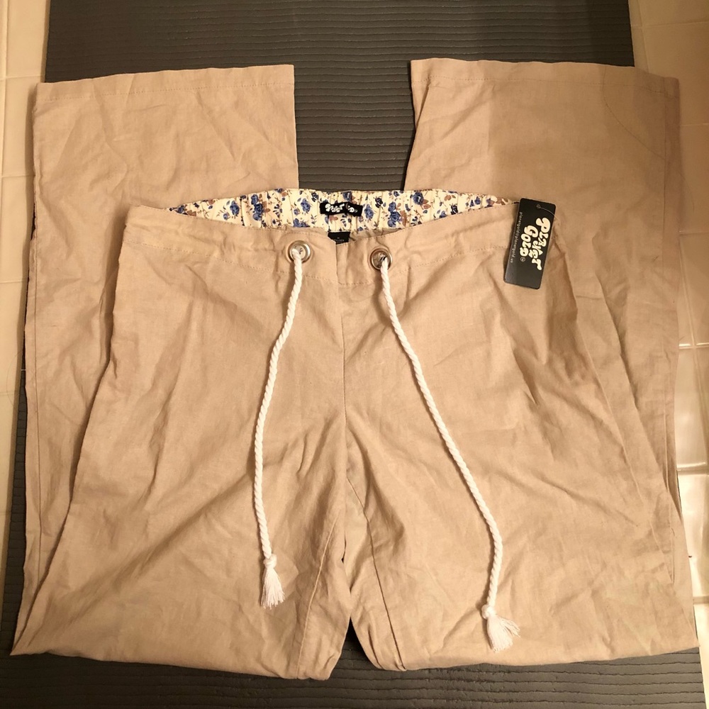 Beige linen pants